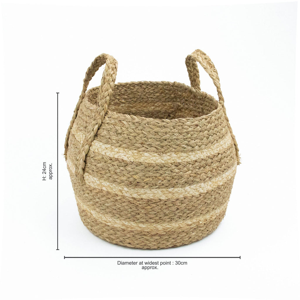 Palma Natural Belly Storage Basket with Handles
