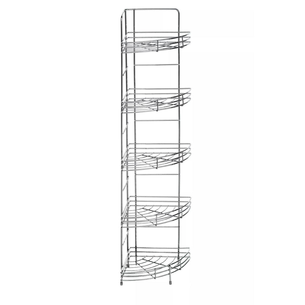 5 Tier Chrome Bathroom Corner Storage Rack