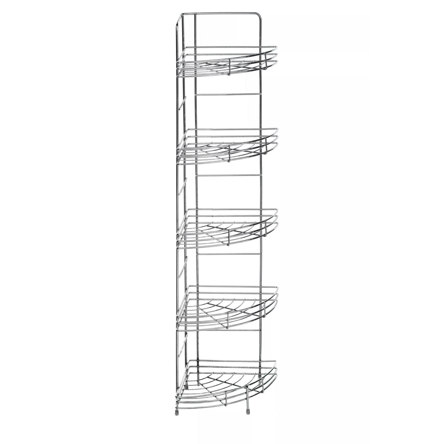 5 Tier Chrome Bathroom Corner Storage Rack