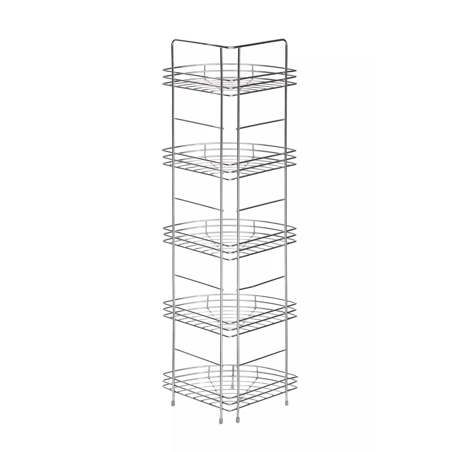 5 Tier Chrome Bathroom Corner Storage Rack
