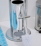 Chrome Toilet Brush And Roll Large Holder