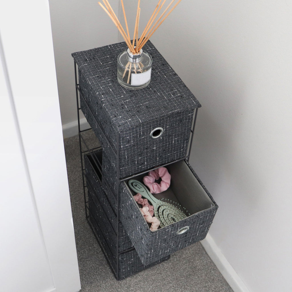 Shadow 4 Drawer Narrow Fabric Storage Tower