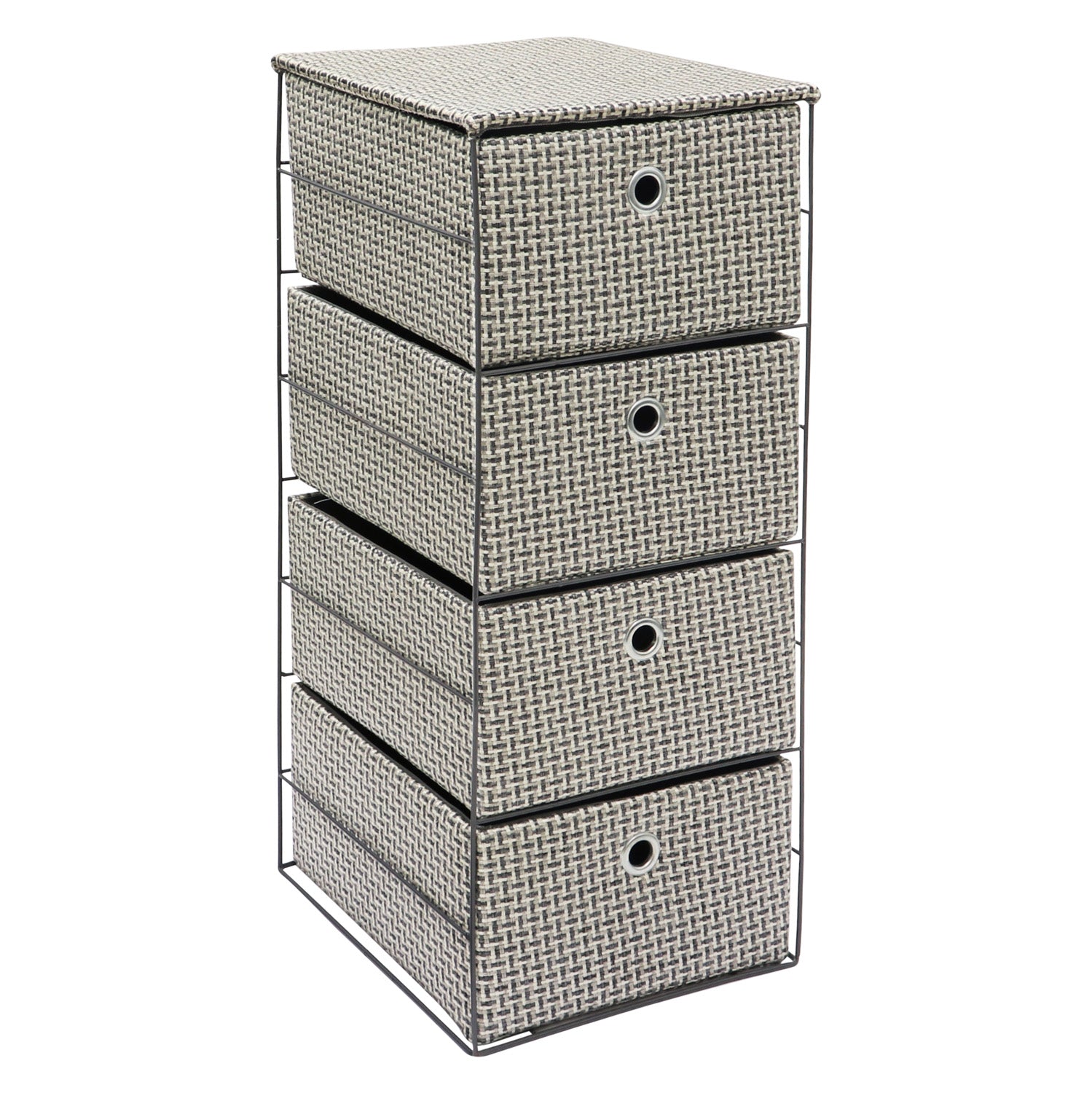Silva 4 Drawer Wide Fabric Storage Tower