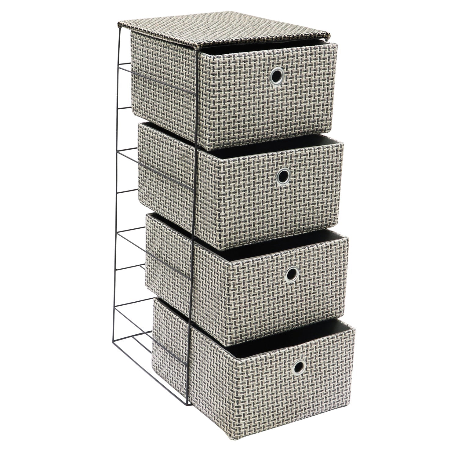 Silva 4 Drawer Wide Fabric Storage Tower