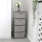 Silva 4 Drawer Wide Fabric Storage Tower