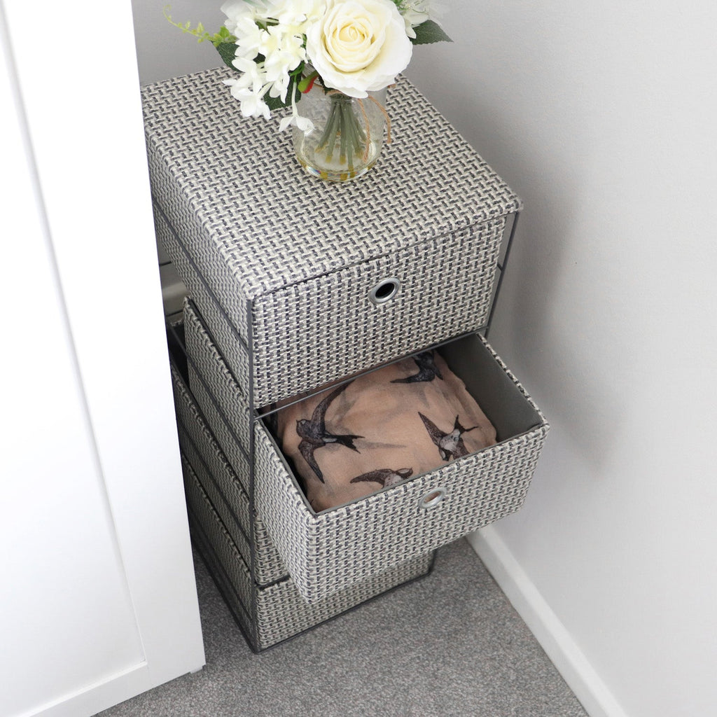 Silva 4 Drawer Wide Fabric Storage Tower