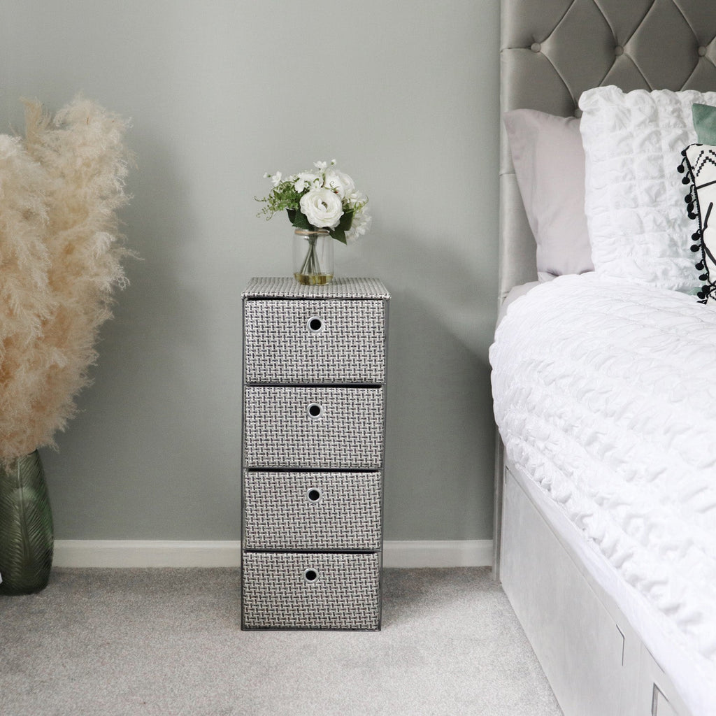Silva 4 Drawer Wide Fabric Storage Tower