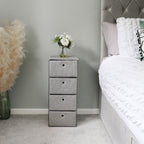 Silva 4 Drawer Wide Fabric Storage Tower