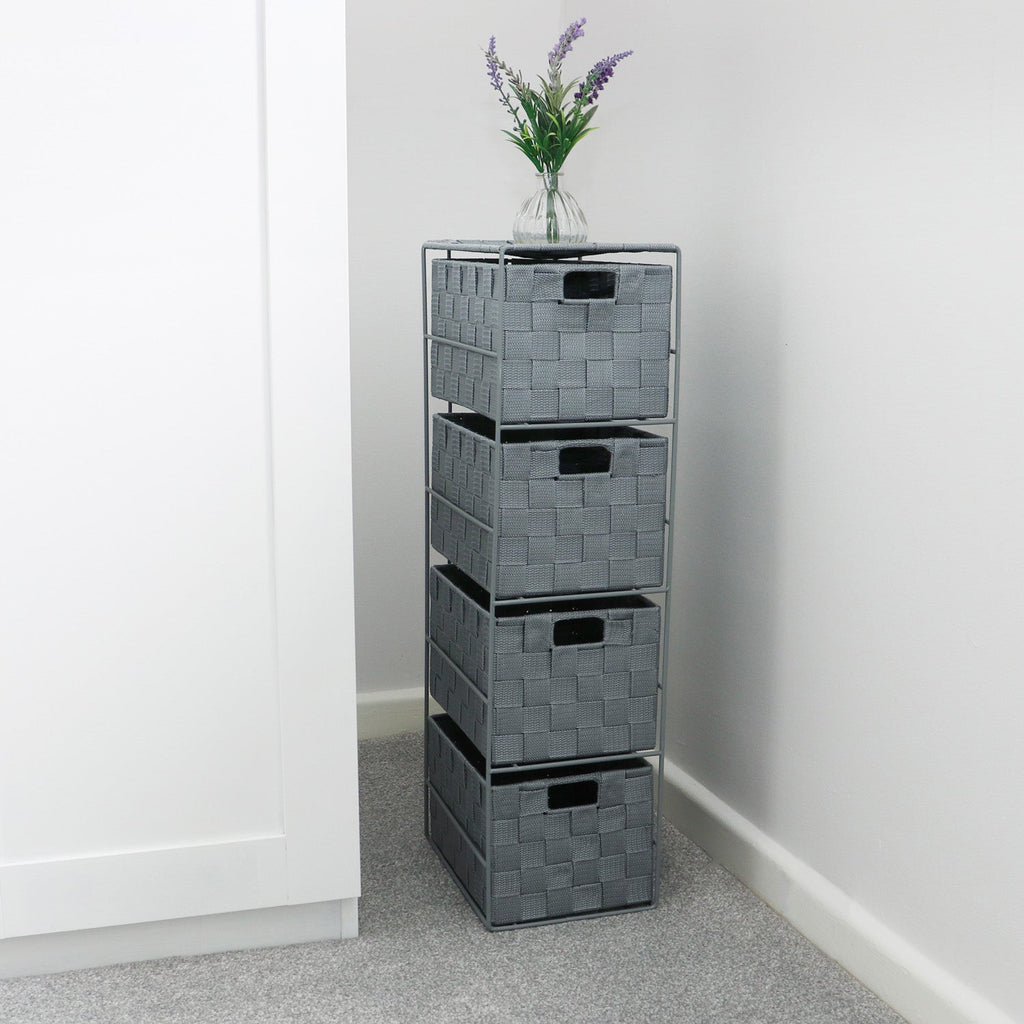 Vichy 4 Drawer Narrow Nylon Storage Tower
