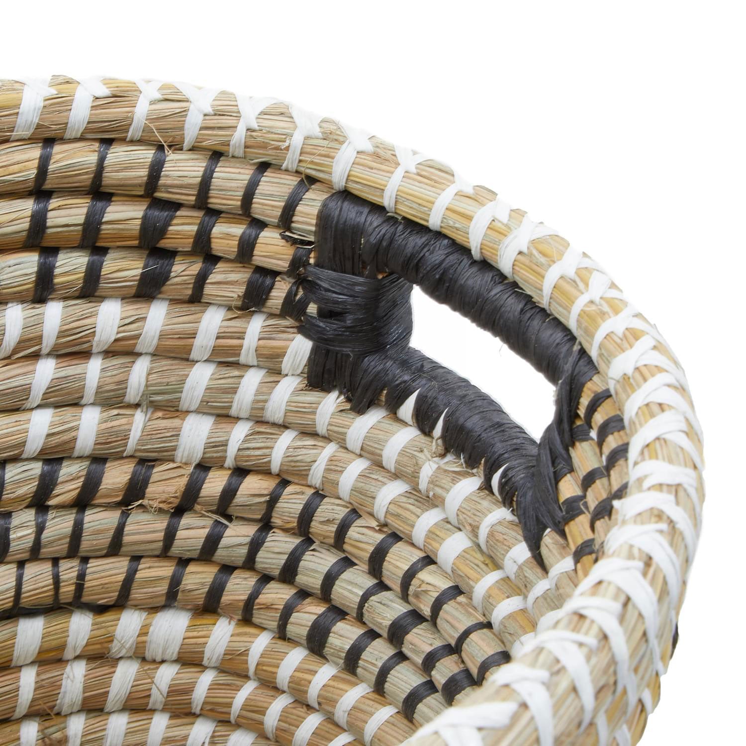 Lidi Set Of Three Oval Handwoven Straw Baskets