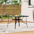 4 Seater Square Tempered Glass Garden Dining Table