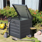Charcoal Black 200L Steel Lockable Garden Storage Box