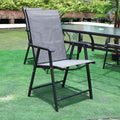 Set of 4 Metal Frame Fabric Foldable Chairs