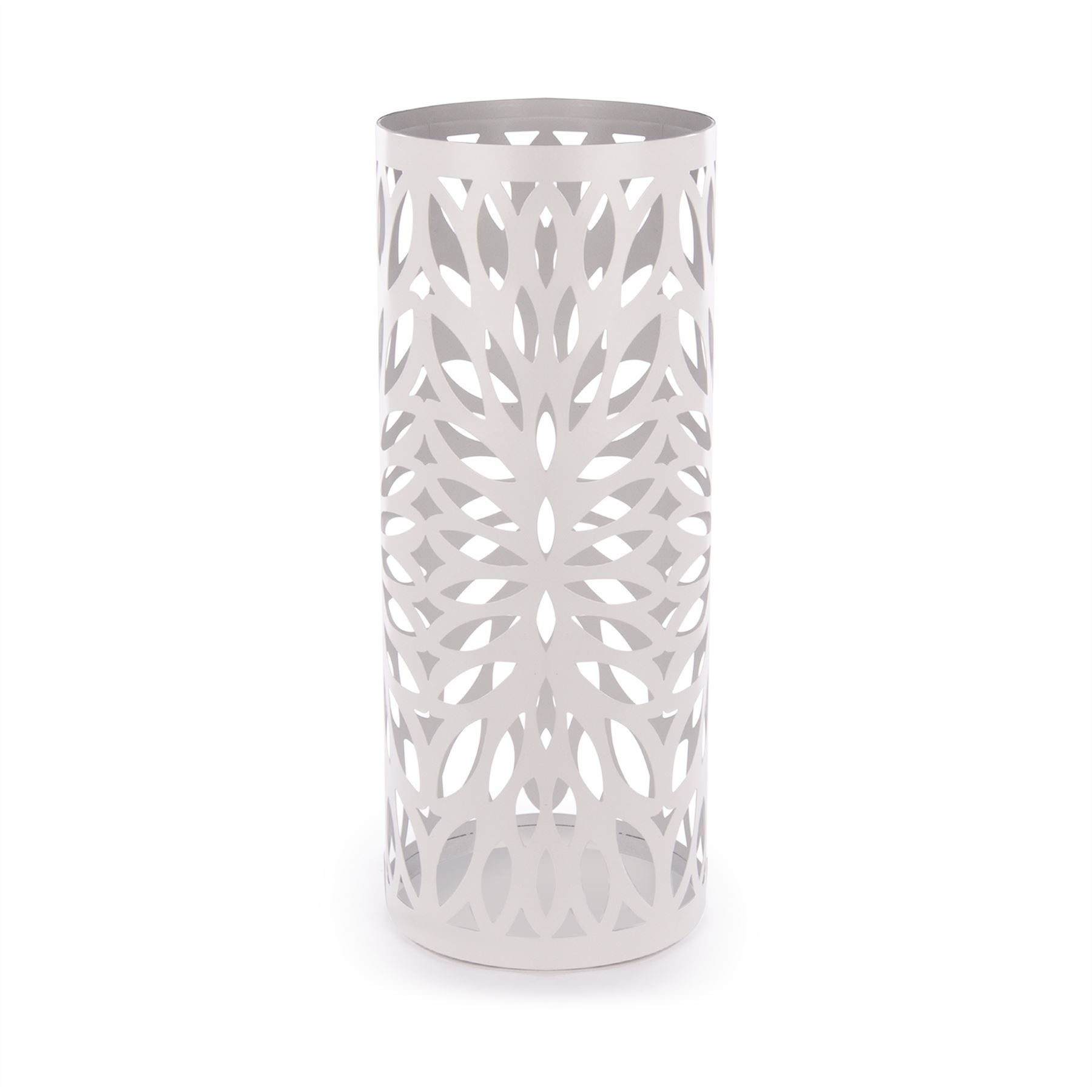 Round Metal Umbrella Stand in White | M&W