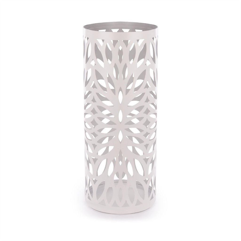 Round Metal Umbrella Stand in White | M&W