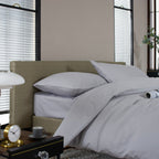 The Lyndon Company Peninsula Grey Cotton Sateen 1000TC Duvet Cover