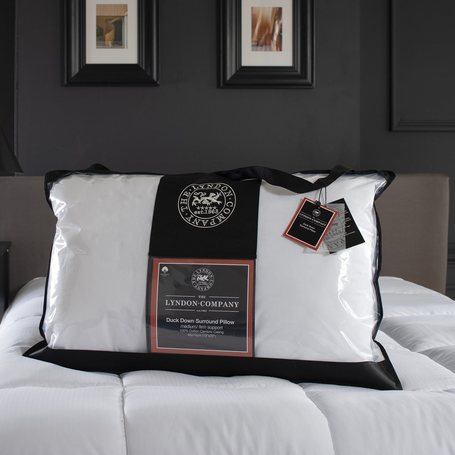 The Lyndon Company Superior Duck Down Surround Pillow Medium Support