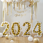 Gold 2024 New Year's Balloon Mosaic
