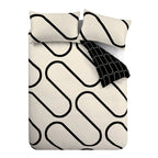 Catherine Lansfield Linear Curve Black Geometric Reversible Duvet Set