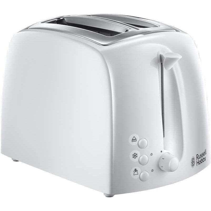 21640 Russell Hobbs Textures 2 Slice Toaster White - Beales department store