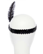 Black Charleston Flapper Sequin Headband