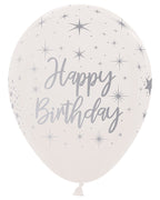 Crystal Clear Happy Birthday - 12" Latex Balloons (25pk)