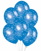 Confirmation Blue Printed - 11" Latex Balloons (6pk)