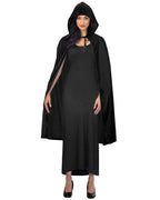 Black Hooded Cape - Adult Costume