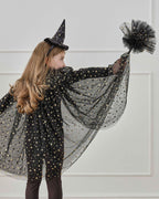 Witch Black & Gold Star Cape