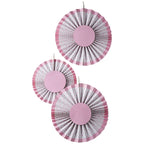 Pink Polka Dot Paper Fan Decorations (3pk)