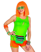 80s Neon Orange Hot Pants -Adult Costume