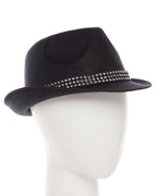 Black Trilby Gemstone Hat