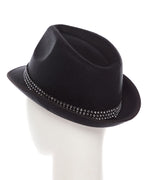 Black Trilby Gemstone Hat
