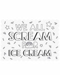Pastel Ice Cream Paper Coloring Placemats (6pk)