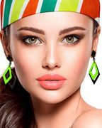 Neon Green 80s Earrings