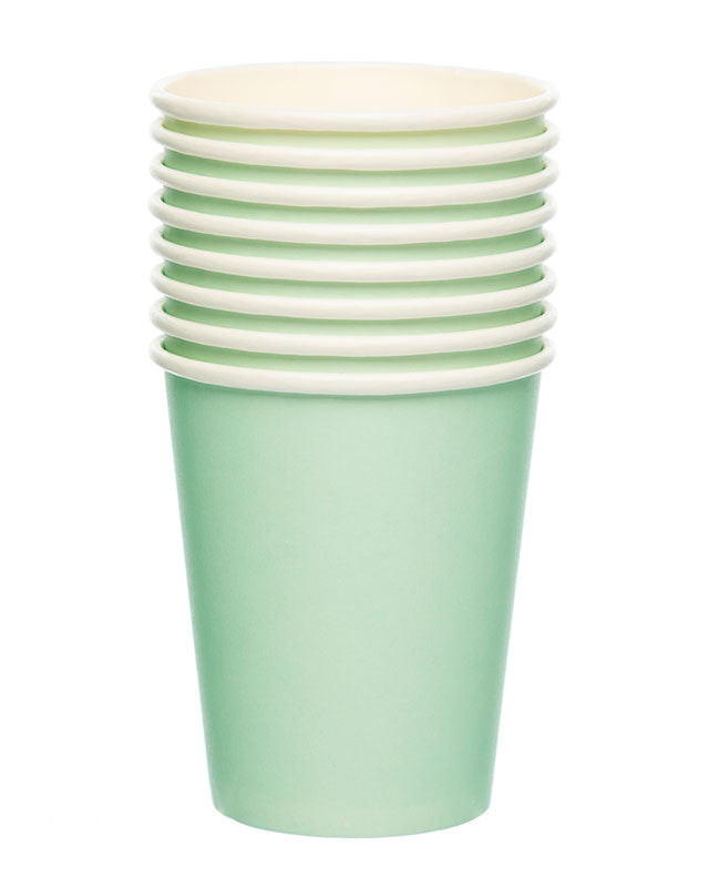 Mint Green Paper Cups - 237ml (8pk)