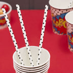 Black & White Polka Dot Paper Straws (20pk)