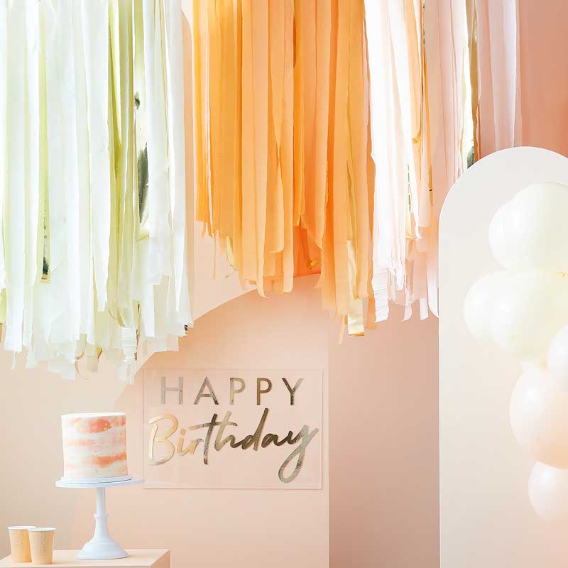 Peach & Gold Streamer Ceiling Kit
