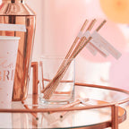 Rose Gold Team Bride Flag Paper Straws (16pk)