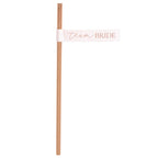 Rose Gold Team Bride Flag Paper Straws (16pk)
