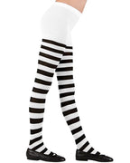 Black & White Striped Tights - Child