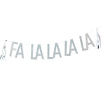 Silver Glitter Fa La La Paper Bunting with Tassles - 1.5m
