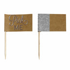 Festive Silver Foiled Cake Picks (12pk)