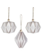 Paper Shaped Tree Decorations With Bead (3pk)
