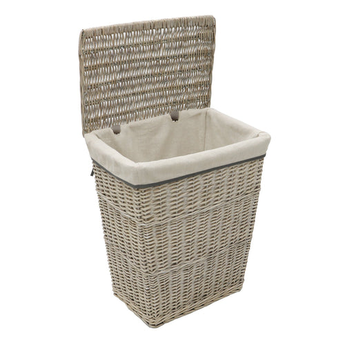 Arianna Antique Wash Rectangular Willow Laundry Basket