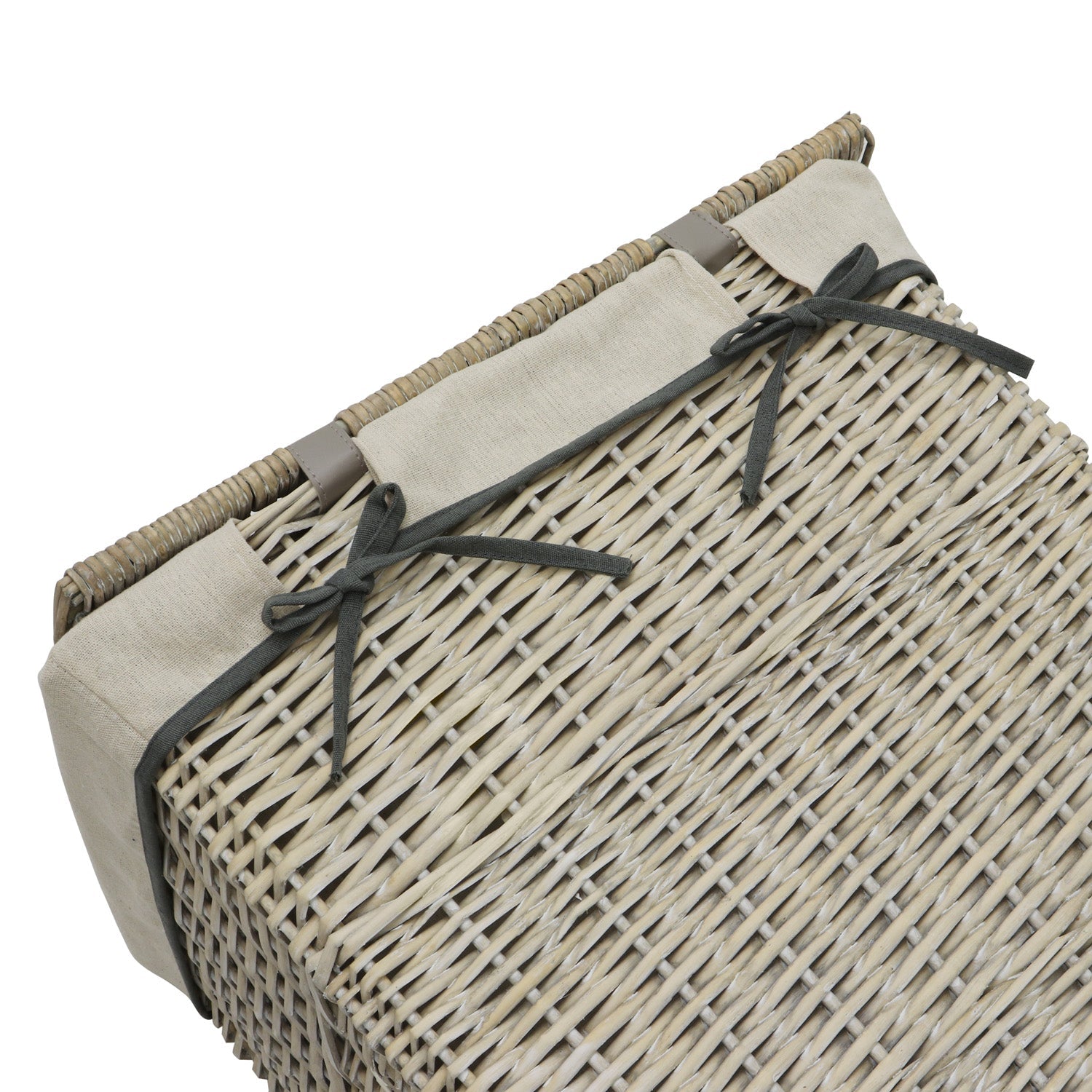 Arianna Antique Wash Rectangular Willow Laundry Basket