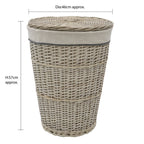 Arianna Antique Wash Round Willow Laundry Basket