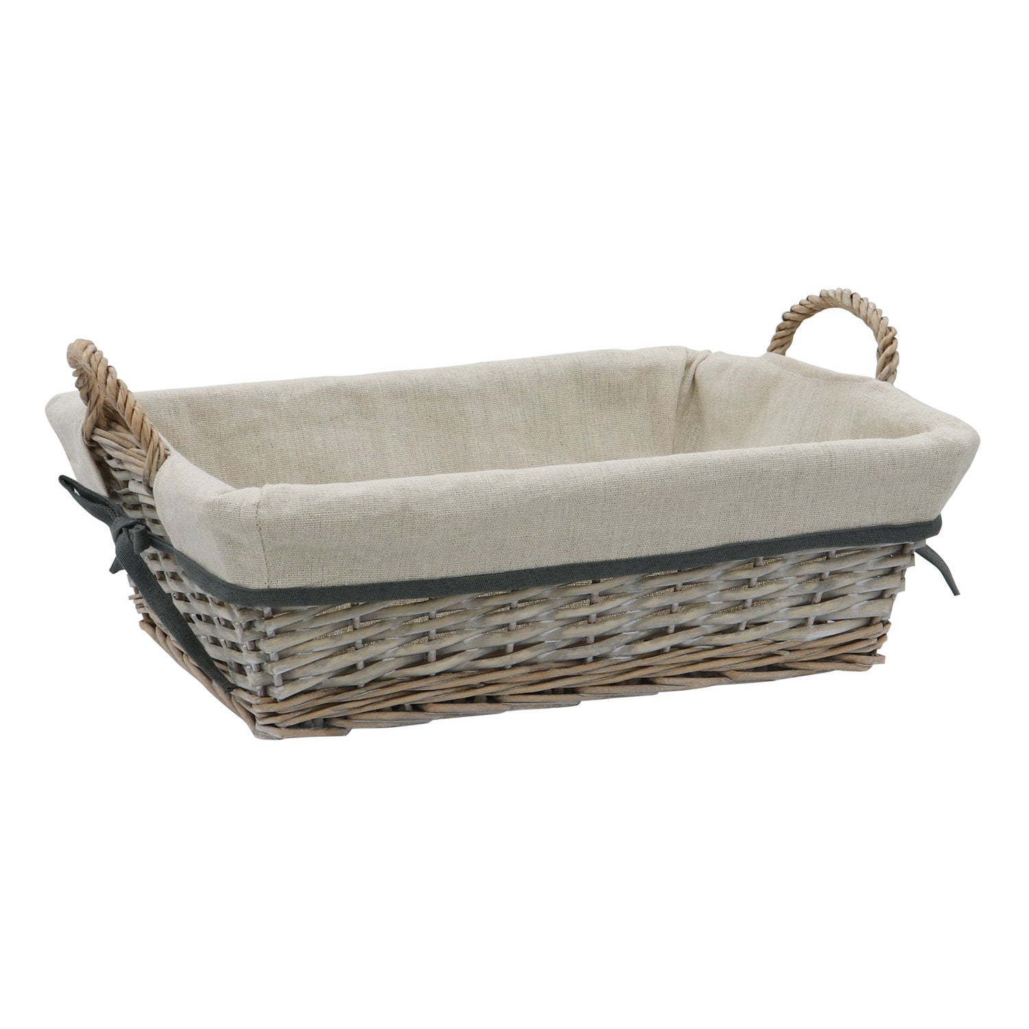 Arianna Antique Wash Rectangular Willow Storage Basket