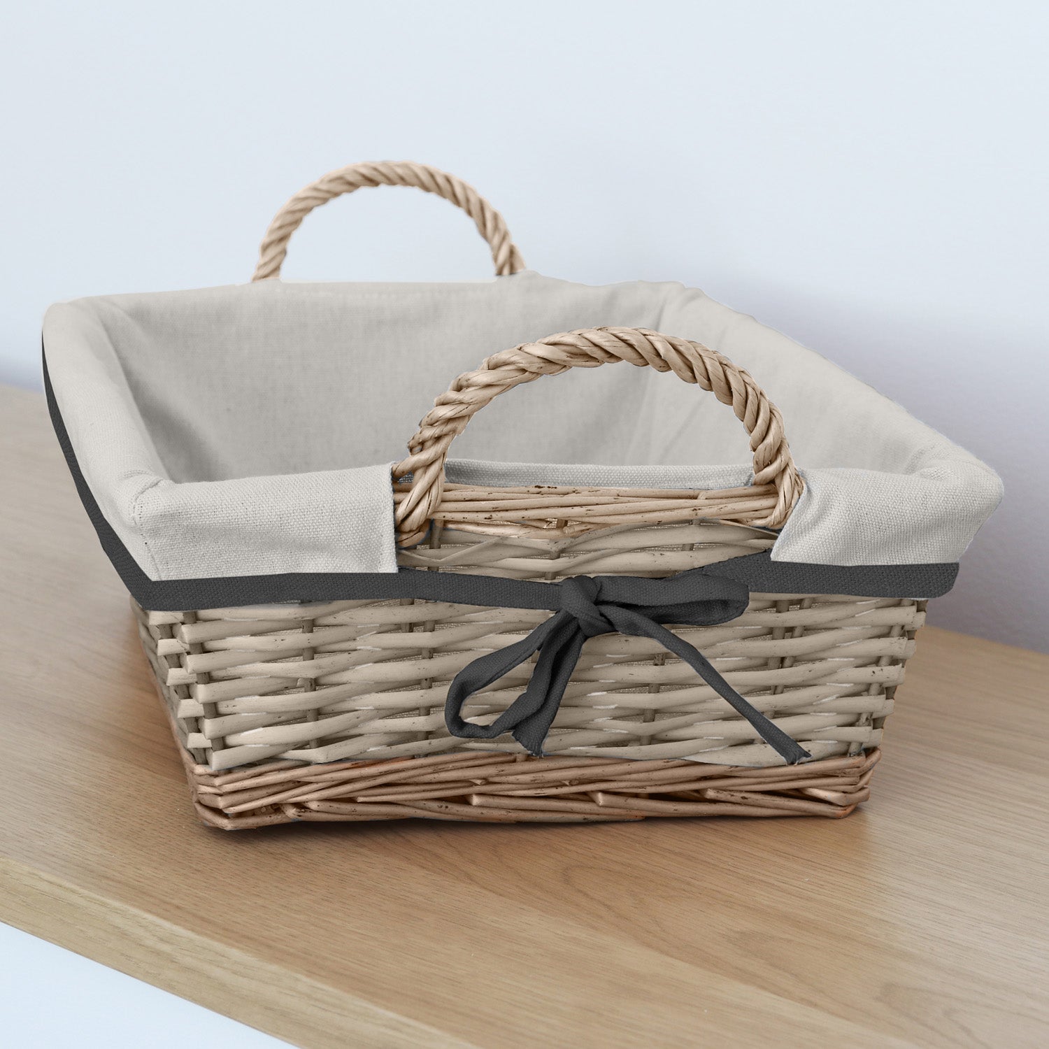 Arianna Antique Wash Rectangular Willow Storage Basket