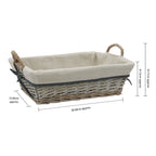 Arianna Antique Wash Rectangular Willow Storage Basket